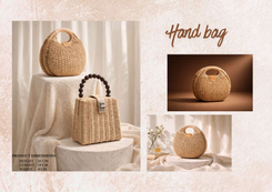 Woven Bucket Bag with Beaded Handle