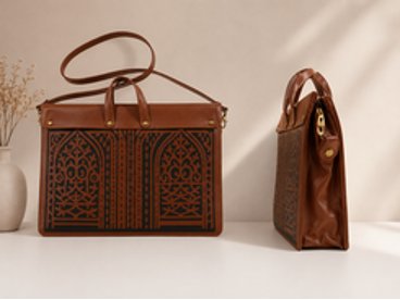 Heritage Arch Cutwork Leather Sling Bag