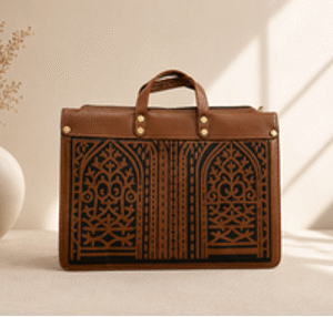 Heritage Arch Cutwork Leather Briefcase